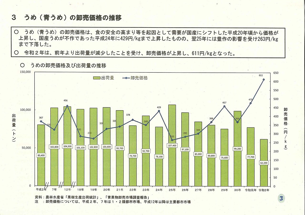 梅 データ 資料２０２１ 食料新聞電子版