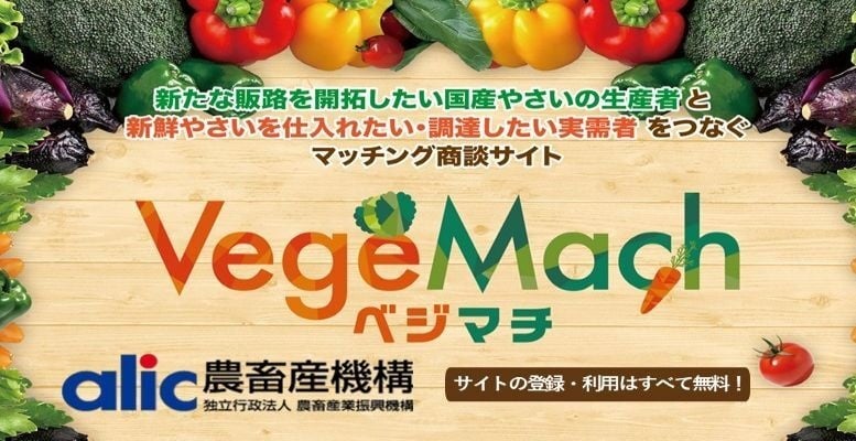 「ベジマチ」国産やさいの生産者と実需者を結ぶマッチングサイト 「ベジマチ」国産やさいの生産者と実需者を結ぶマッチングサイト